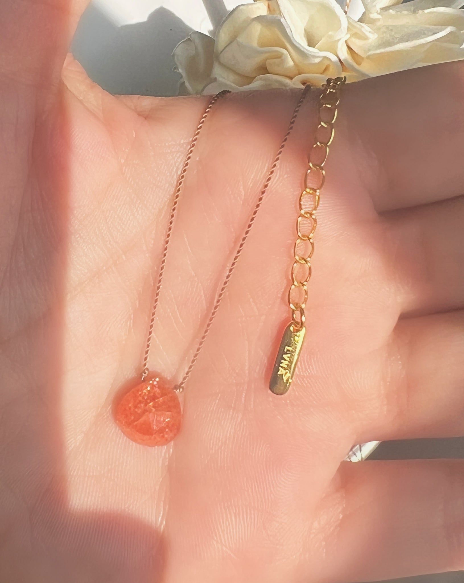 SPES - Orange Sunstone Gemstone Necklace