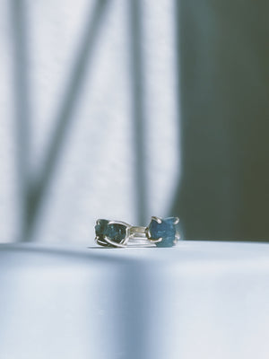 YEMOJA - Raw Blue Sapphire Gemstone Stud Earrings