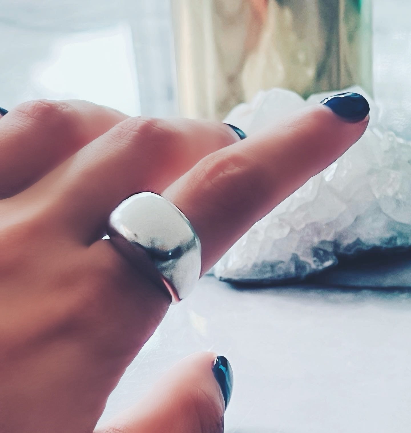 PEITHO Sterling Silver Chunky Dome Ring