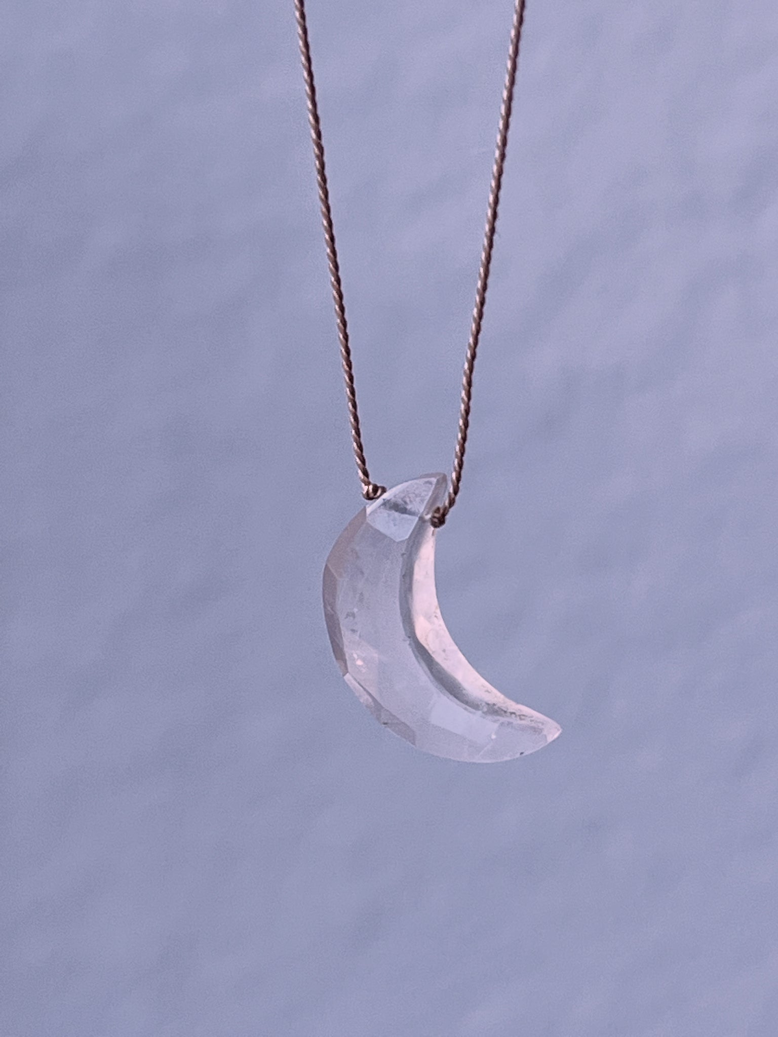 MARINA - Long Moon Shape Gemstone Necklaces