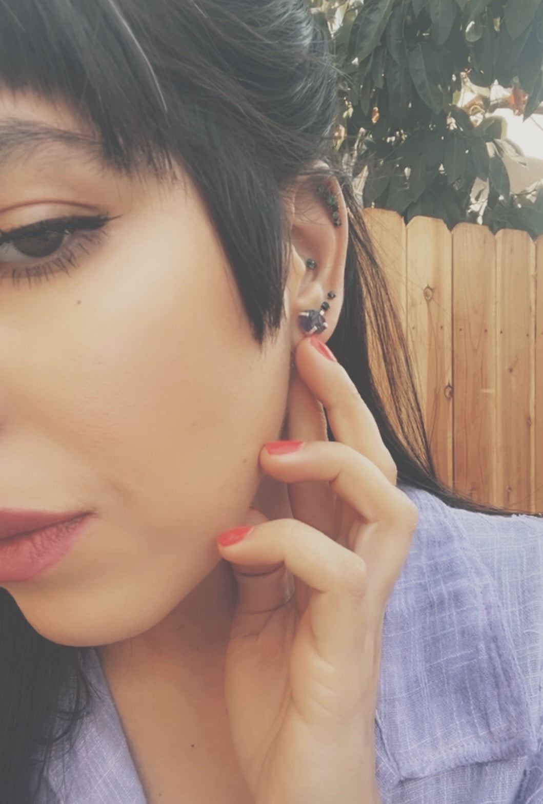 FERONIA - Raw Amethyst Stud Gemstone Earrings