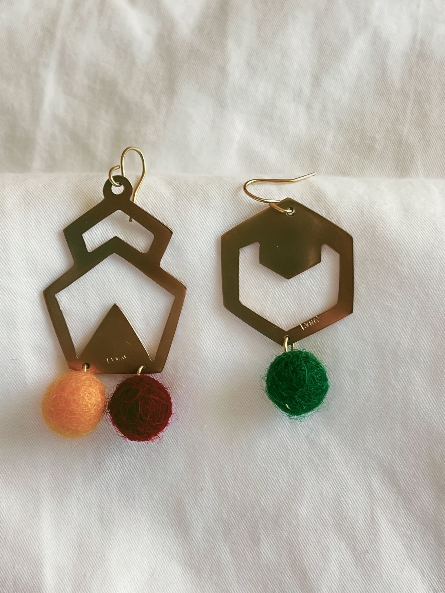 AURYN Geometric Brass Earrings