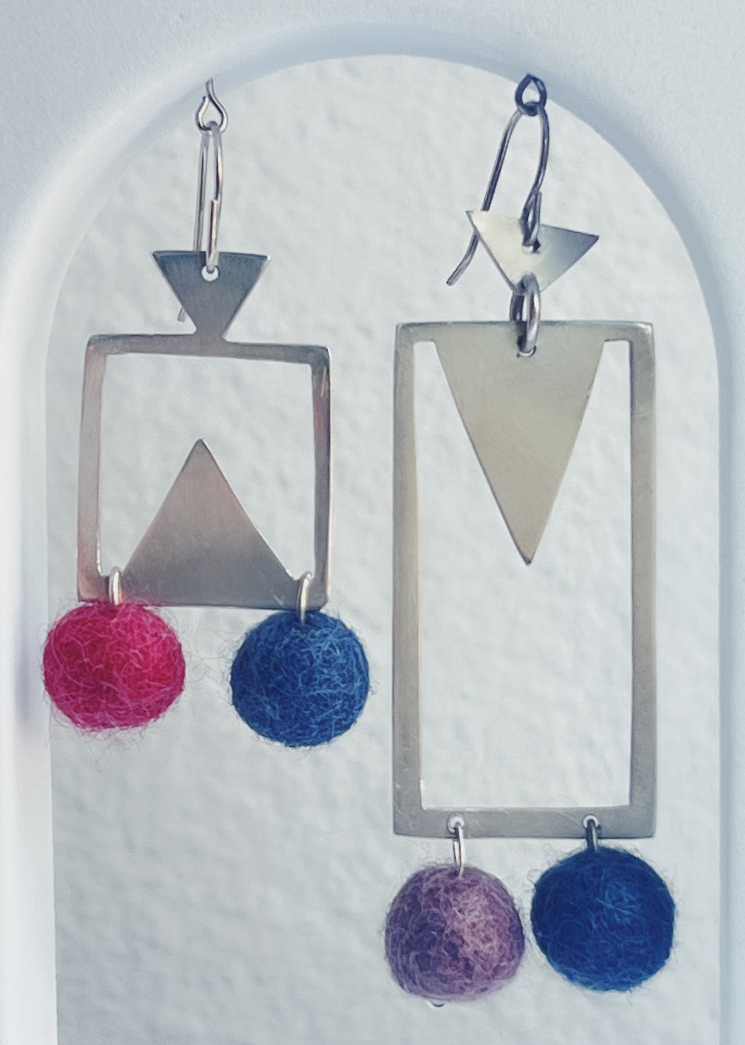 GEA- Geometric Handmade Sterling Silver Earrings