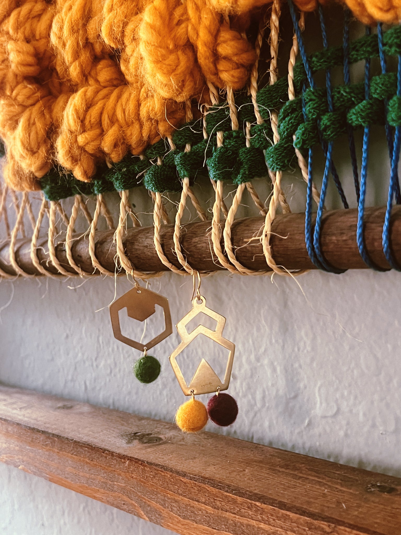 AURYN Geometric Brass Earrings