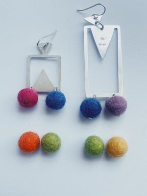 GEA- Geometric Handmade Sterling Silver Earrings