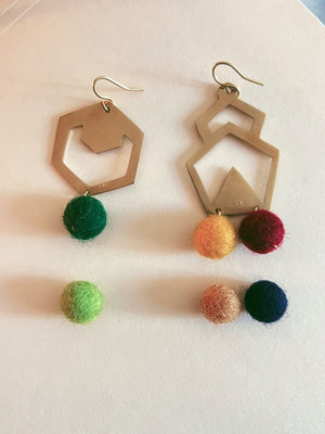 AURYN Geometric Brass Earrings