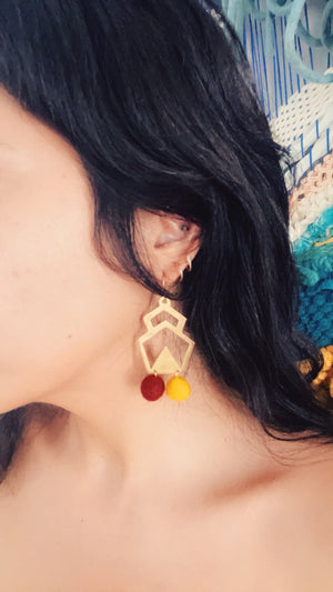 AURYN Geometric Brass Earrings