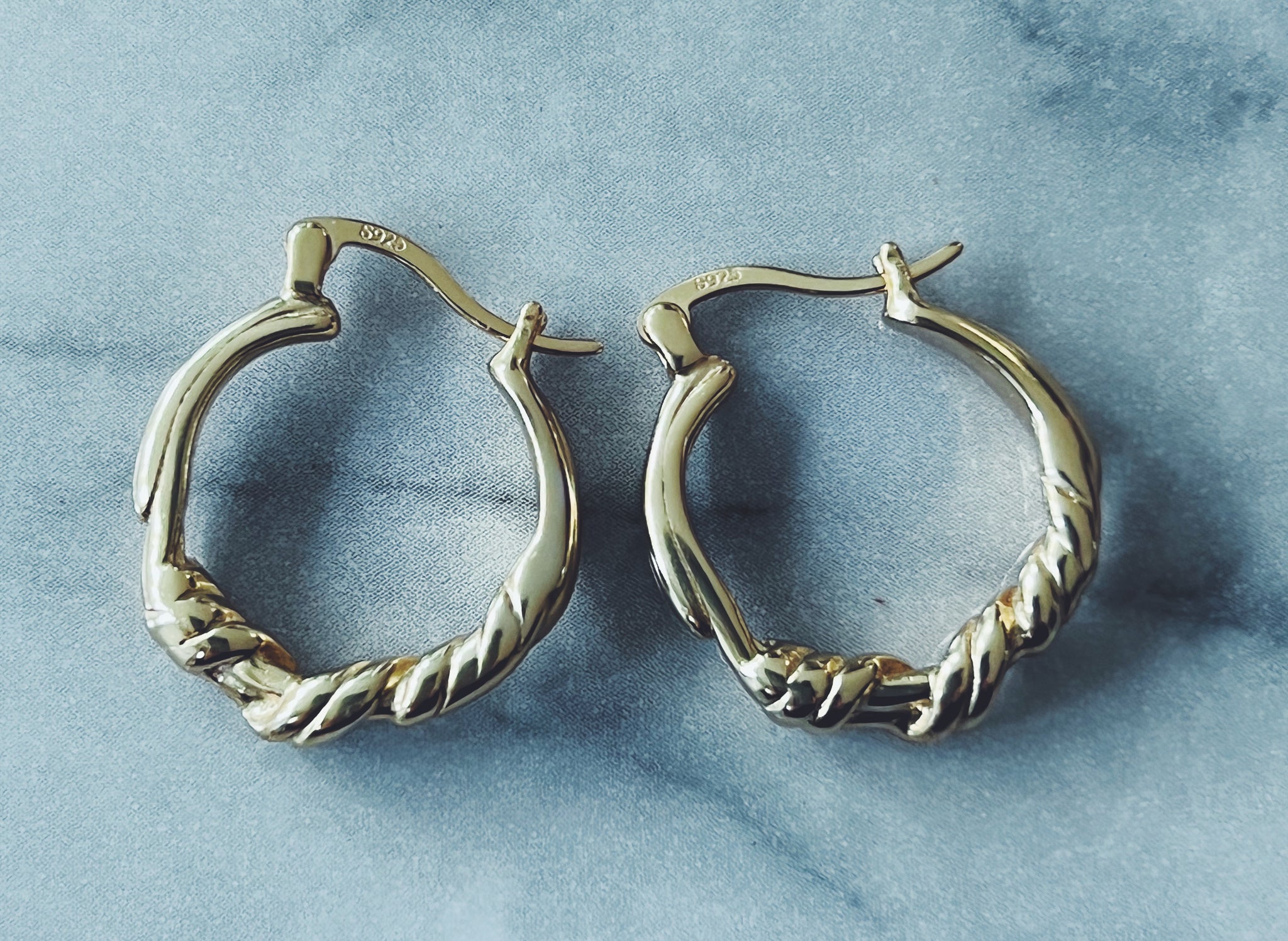 SITA Sterling Silver Twisted Hoop Earrings