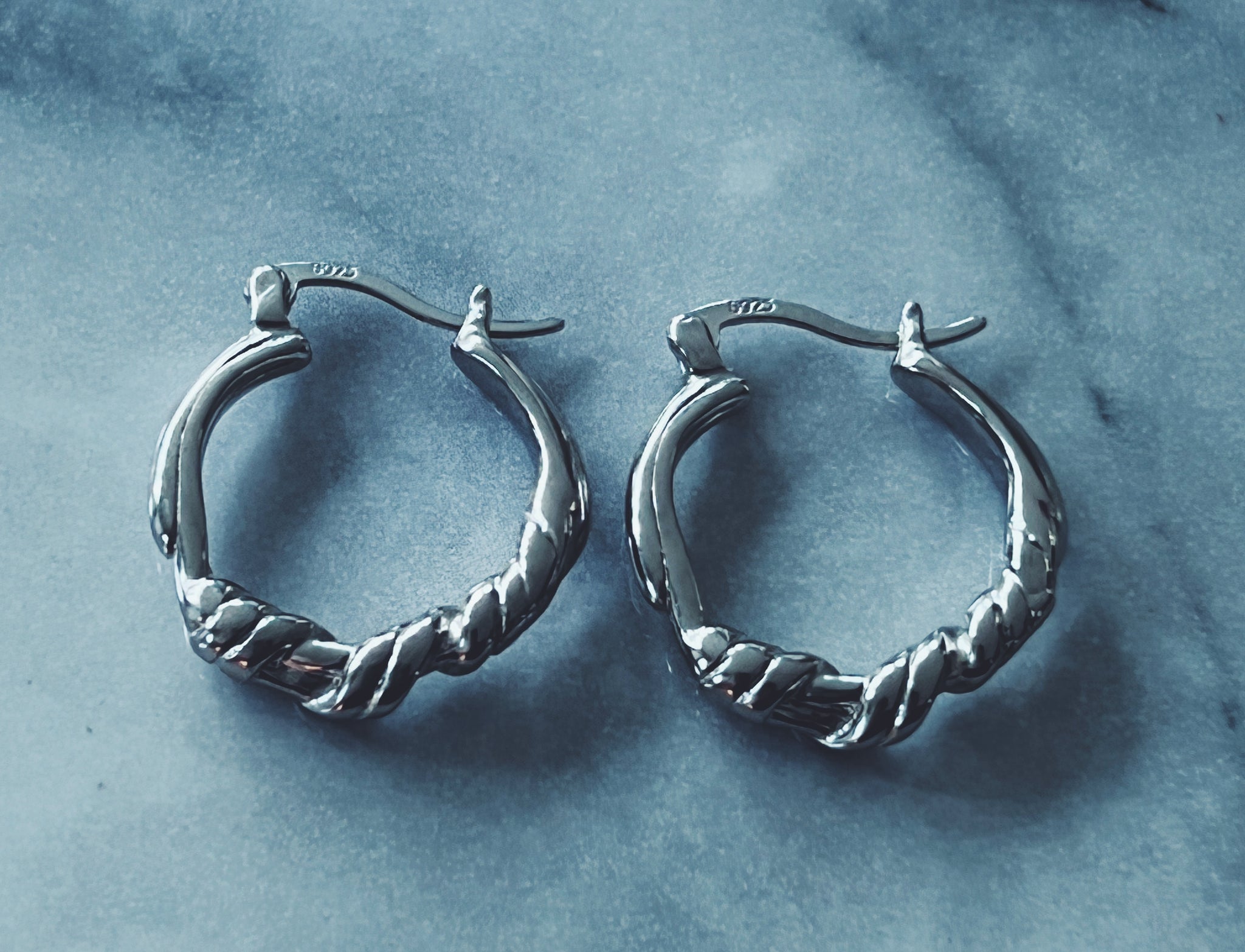 SITA Sterling Silver Twisted Hoop Earrings