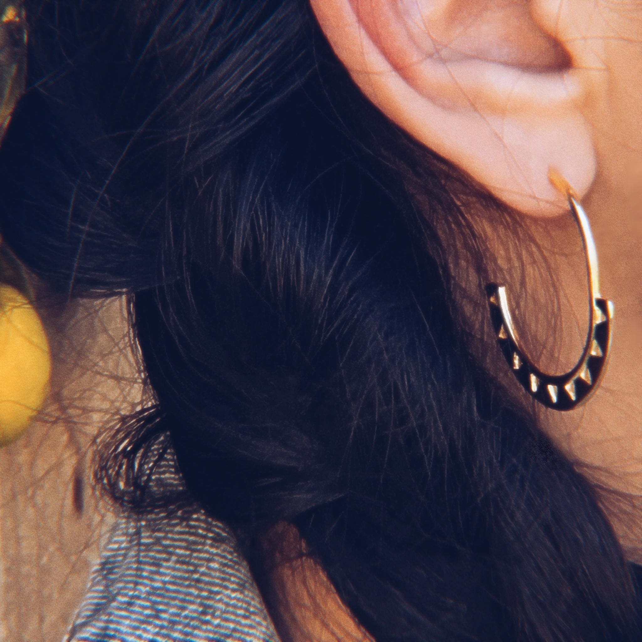ADITI Sterling Silver Sun Geometric Hoop Earrings