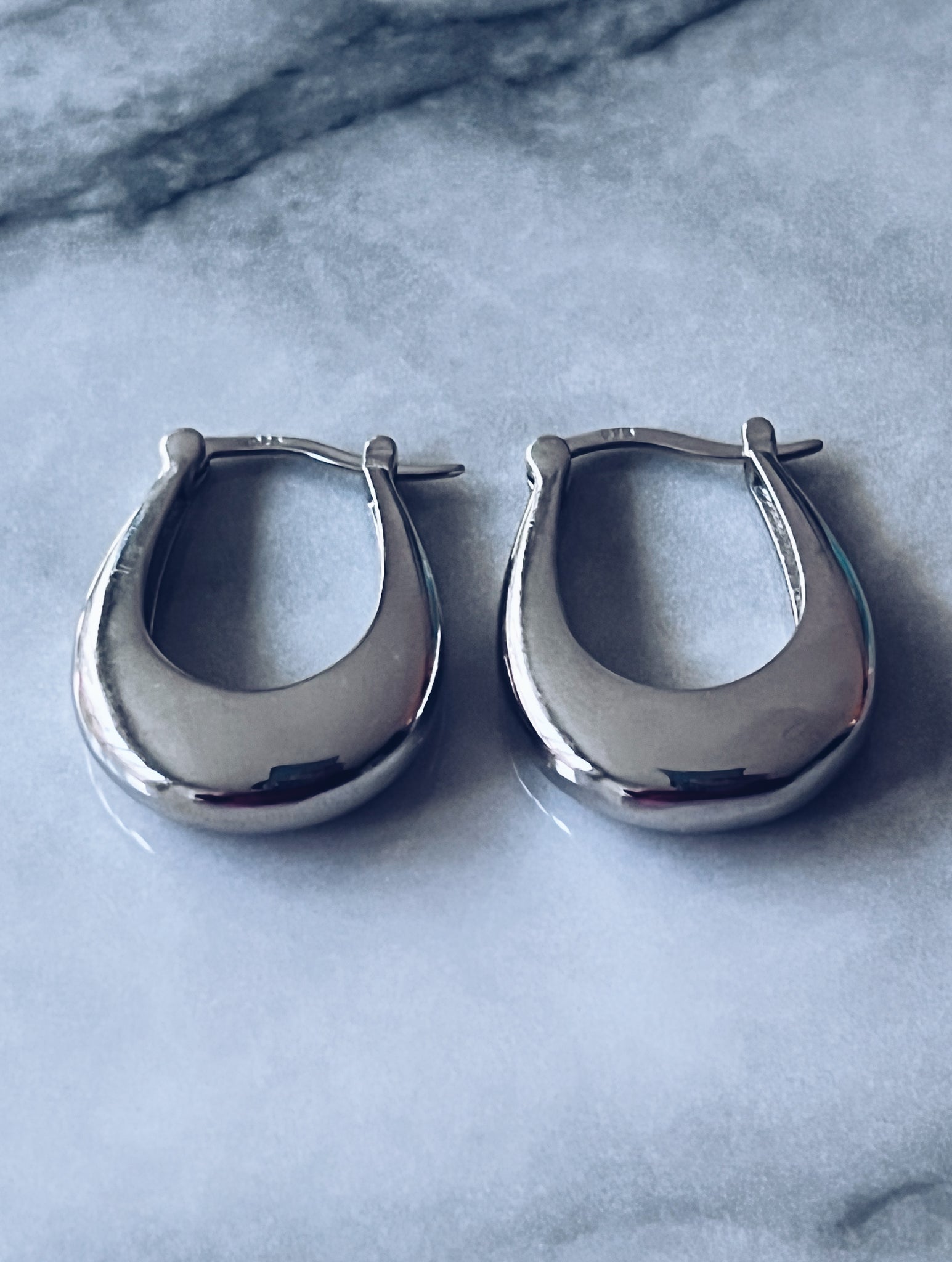 ARTIO Sterling Silver Oval Hoop Earrings