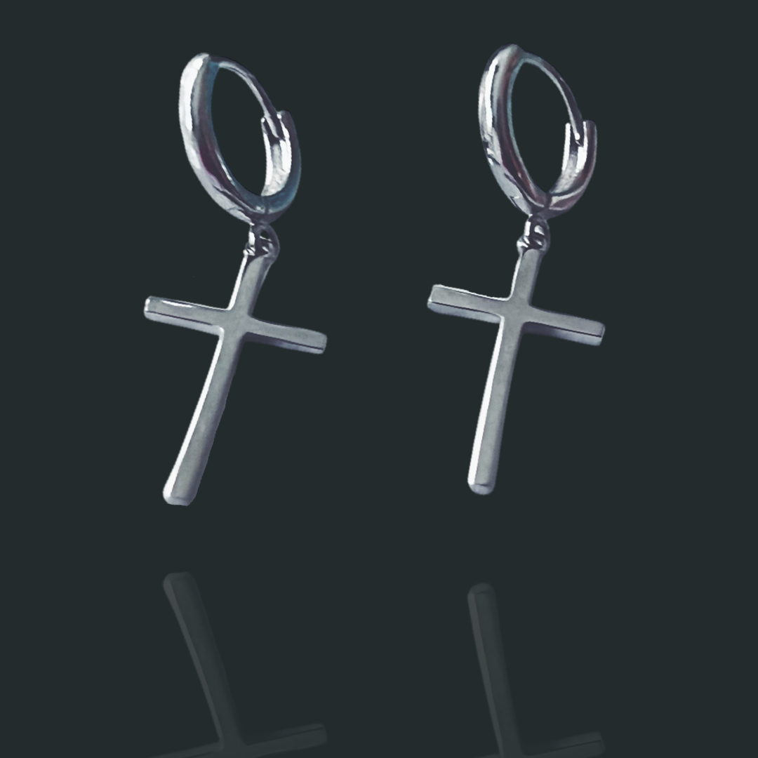 MARIA Sterling Silver Cross Earrings