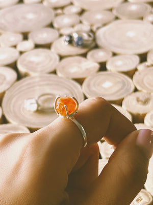 AJA - Raw Carnelian Gemstone Ring