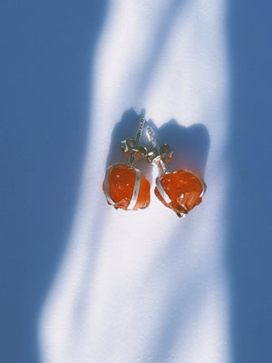 AJA - Raw Carnelian Stud Earrings