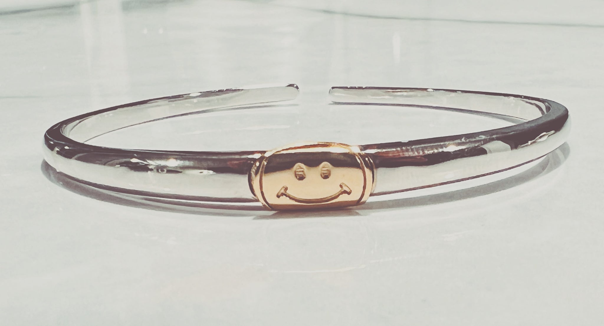 HYGEA Sterling Silver Happy Face Bangle