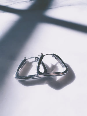 LADA Sterling Silver Geometric Hoop Earrings