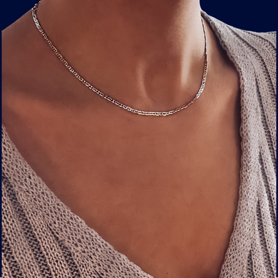 ASTRAEA Sterling Silver Delicate Link Chain Necklace