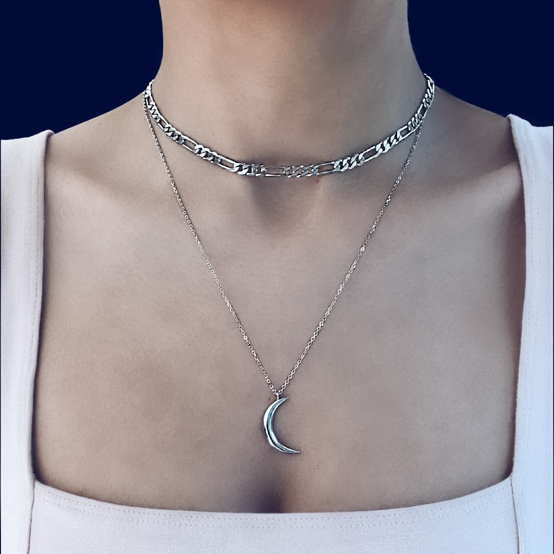 TAYGETE Sterling Silver Figaro Choker Necklace