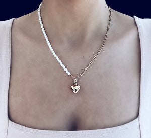 MEROPE Sterling Silver Heart Necklace