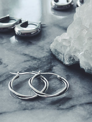 MACHA Sterling Silver Twisted Hoop Earrings