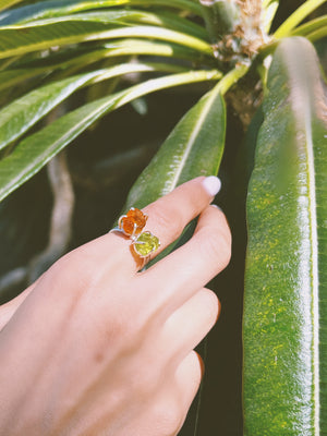 AYAO - Raw Peridot Gemstone Ring