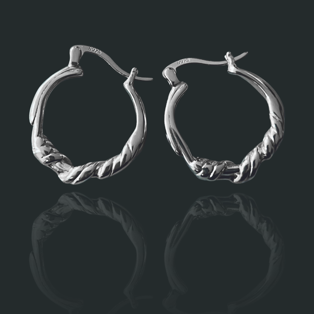 SITA Sterling Silver Twisted Hoop Earrings