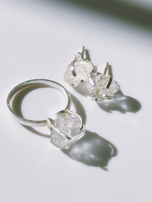 PAX - Clear Quartz Gemstone Stud Earrings