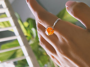 AJA - Raw Carnelian Gemstone Ring