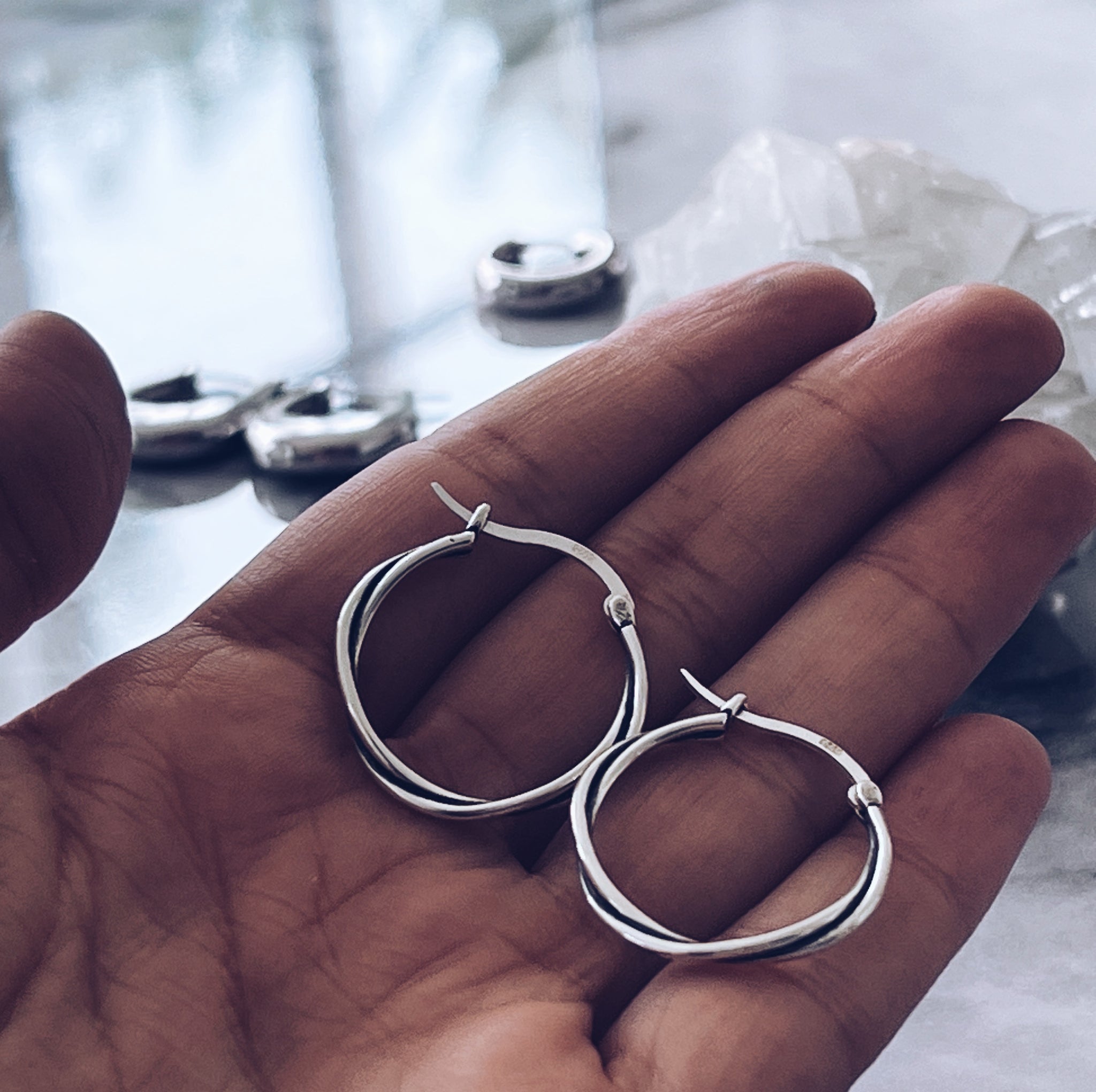 MACHA Sterling Silver Twisted Hoop Earrings