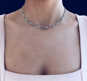 TAYGETE Sterling Silver Figaro Choker Necklace