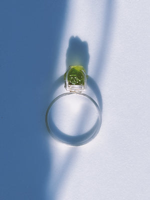 AYAO - Raw Peridot Gemstone Ring