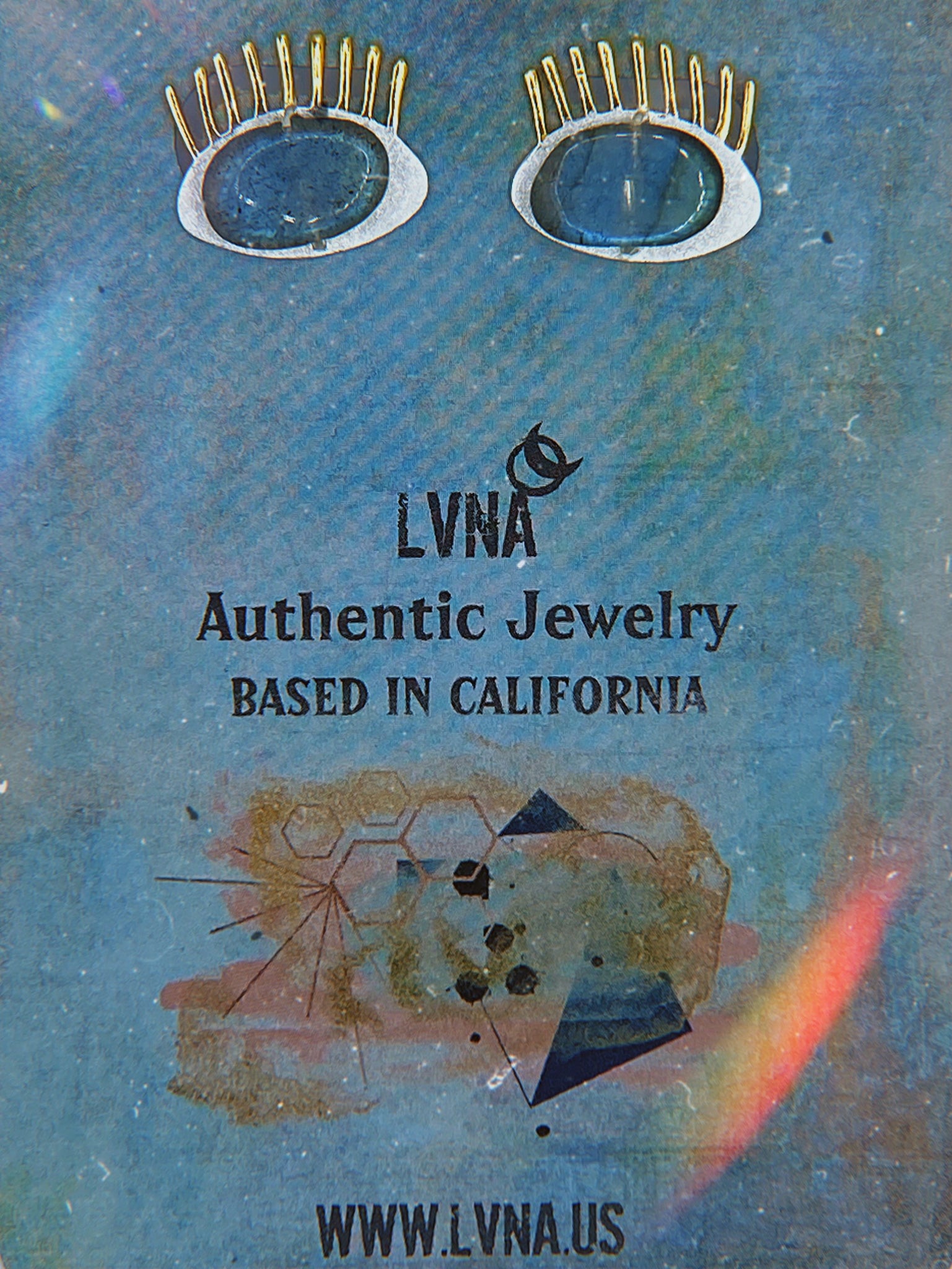 COVENTINA Sterling Silver  Evil Eye Labradorite Earrings