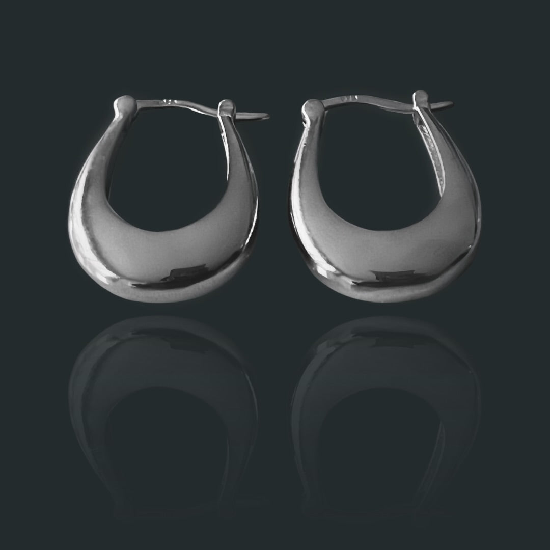 ARTIO Sterling Silver Oval Hoop Earrings